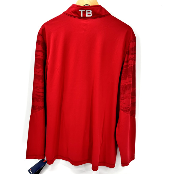Tampa Bay Buccaneers Mens Large 1/4 Zip Pullover Jacket NFL Red Fanatics NEW - Picture 4 of 10